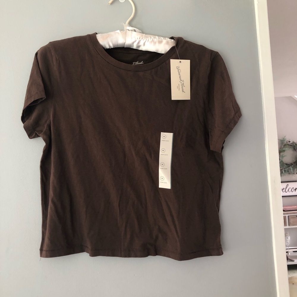 NWT Brown Cropped T-Shirt